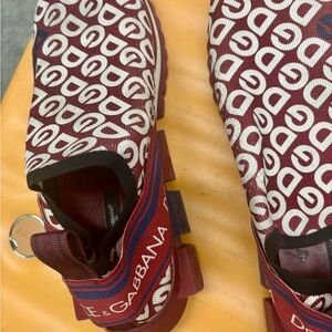 Dolce & Gabbana Red and White Sneakers